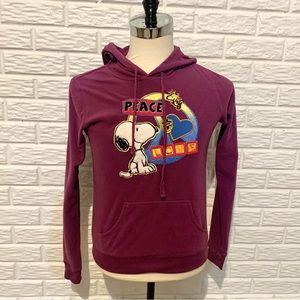 Peanuts Purple Snoopy Hoodie Pullover Sweater